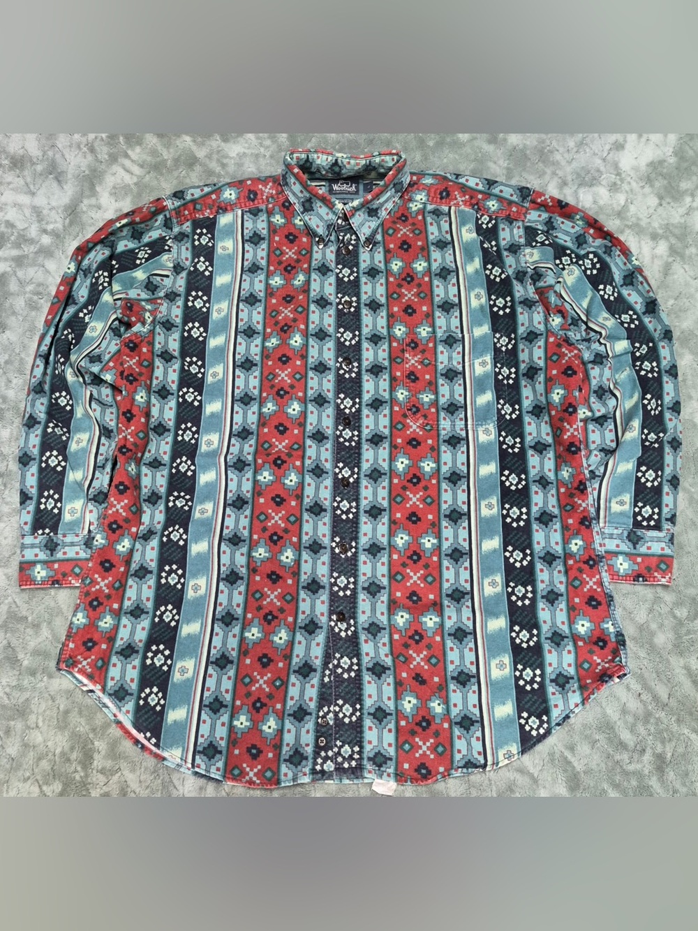 Vintage Woolrich Aztec Southwestern Button Up Shirt Made In USA Men’s L